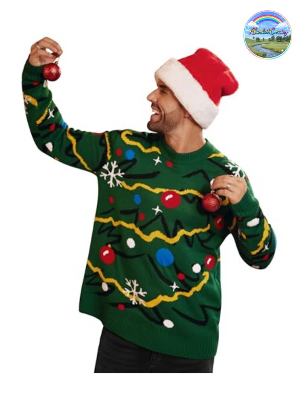 Men's Christmas Funny Ugly Knitted Pullover Sweater Crewneck Loose Fit
